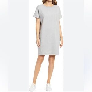 Nordstrom Caslon Crewneck T-Shirt Dress Grey NWT Medium